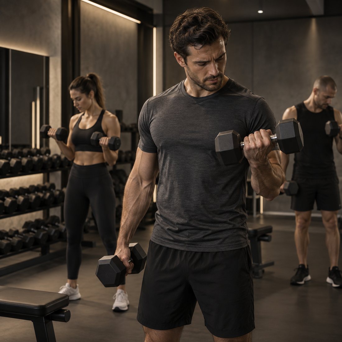Strength-Kurs bei PEAK45 Düsseldorf – Training mit Kurzhanteln